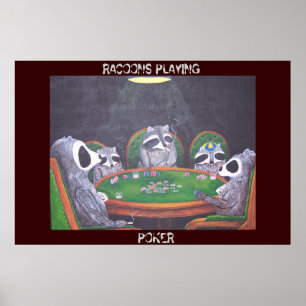 POSTER RACOONS JOUER AU POKER