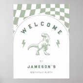 Poster Rad Boys Dinosaur Green Anniversaire Bienvenue (Devant)