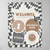 Poster Rad Cool Dude | Garçons Retro Patinage Anniversair (Devant)