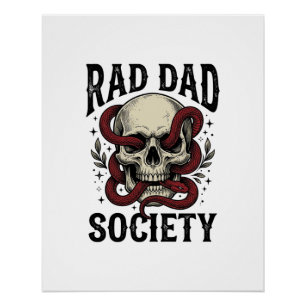 Poster Rad Dad Society Vintage Skull Snake Conception de