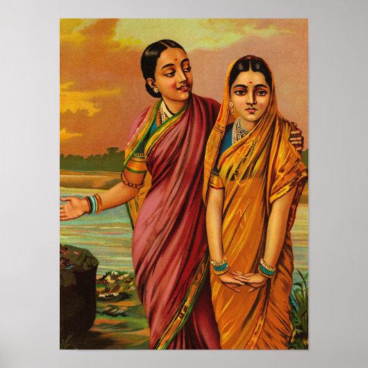 Poster Radha, déesse de l'amour par Raja Ravi Varma (Devant)