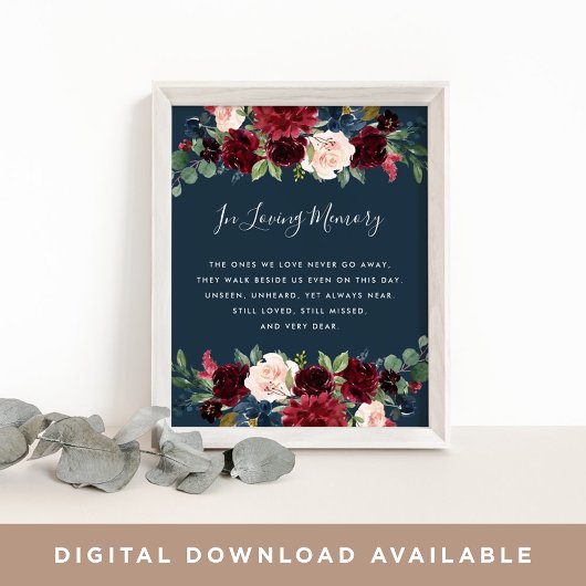 Poster Radiant Bloom Panneau Commémoratif de Mariage | Nu