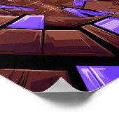 Poster Radiant Crystal Shapes of Brown and purple (Coin)