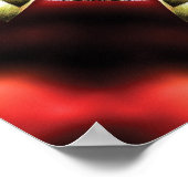 Poster Radiant Kaleidoscopic Mandala in Crimson and Gold (Coin)