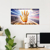 Poster Radiant puissant de guérison de l'énergie main col (Bureau à domicile)