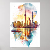 Poster Radiant Rhapsody : Skyline de Pudong à Shanghai (Devant)