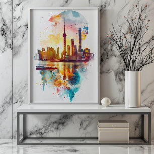 Poster Radiant Rhapsody : Skyline de Pudong à Shanghai