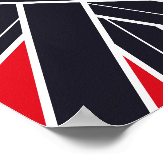 Poster Radiating Black Stripes on Light Red Background (Coin)