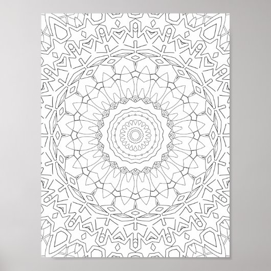 Poster Radiating Star Petal Mandala Design (Devant)