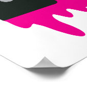 Poster Radio rétro rose fondu (Coin)