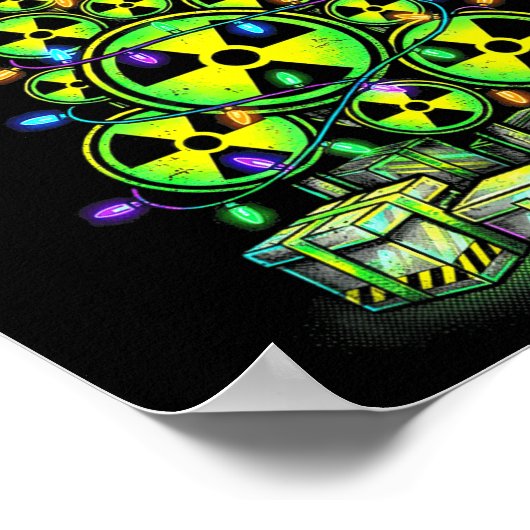 Poster Radioactive Christmas Tree Graphic Nuclear Warning (Coin)