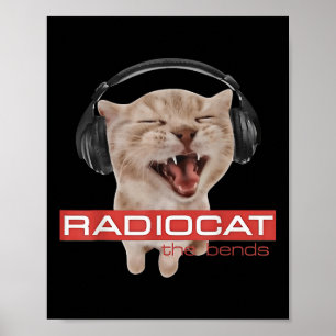 Poster Radiocat The Bends Drôle Musique Chat Mème Maman C