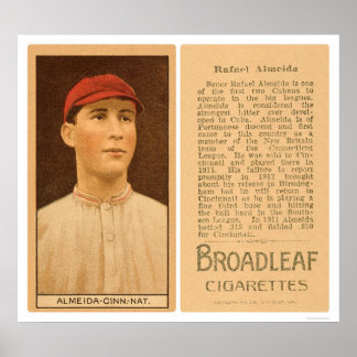 Poster Rafael Almeida Reds Baseball 1912