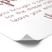 Poster Raffin simple de couches | Baby shower rose mauve (Coin)