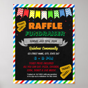 Poster Raffle collecte de fonds Flyer Modèle