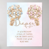 Poster Raffle de couche pour fille rose pâle (Devant)