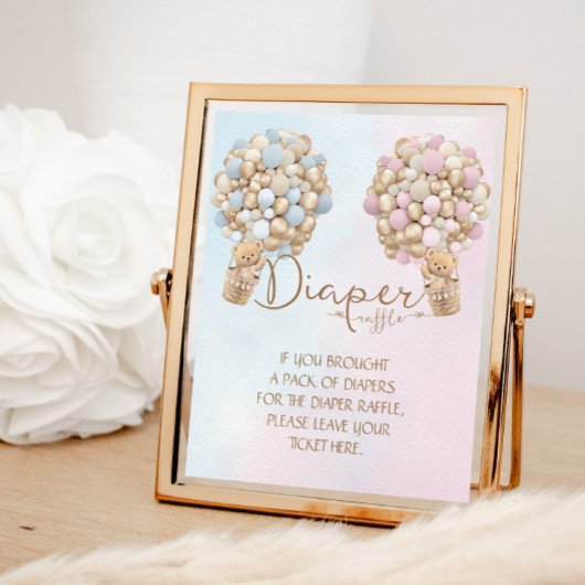 Poster Raffle de couche pour fille rose pâle