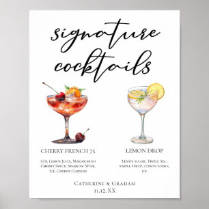 Poster Rafraîchir Fruit Signature Cocktails Menu Mariage