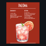 Poster Rafraîchir la barre de recettes Paloma<br><div class="desc">Transportez-vous sur les rives ensoleillées avec cette recette rafraîchissante de Paloma. Fabriqué avec de la tequila, du jus de citron vert et de la soda de pamplemousse, ce cocktail emblématique est à la fois acidulé et satisfaisant. Garni d'un coin pamplemousse pour un éclat de saveur d'agrumes, c'est la boisson idéale...</div>