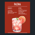 Poster Rafraîchir la barre de recettes Paloma<br><div class="desc">Transportez-vous sur les rives ensoleillées avec cette recette rafraîchissante de Paloma. Fabriqué avec de la tequila, du jus de citron vert et de la soda de pamplemousse, ce cocktail emblématique est à la fois acidulé et satisfaisant. Garni d'un coin pamplemousse pour un éclat de saveur d'agrumes, c'est la boisson idéale...</div>