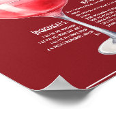 Poster Rafraîchir la fraise Daiquiri Recette Bar (Coin)