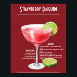Poster Rafraîchir la fraise Daiquiri Recette Bar<br><div class="desc">Laissez-vous tenter par les saveurs sucrées et acidulées d'un Daiquiri aux fraises classique avec cette recette facile à suivre. Fabriqué avec du rhum blanc, du jus de citron vert frais et des fraises mûres, ce cocktail emblématique est à la fois rafraîchissant et satisfaisant. Mélangé à la perfection et garni d'une...</div>