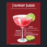 Poster Rafraîchir la fraise Daiquiri Recette Bar<br><div class="desc">Laissez-vous tenter par les saveurs sucrées et acidulées d'un Daiquiri aux fraises classique avec cette recette facile à suivre. Fabriqué avec du rhum blanc, du jus de citron vert frais et des fraises mûres, ce cocktail emblématique est à la fois rafraîchissant et satisfaisant. Mélangé à la perfection et garni d'une...</div>