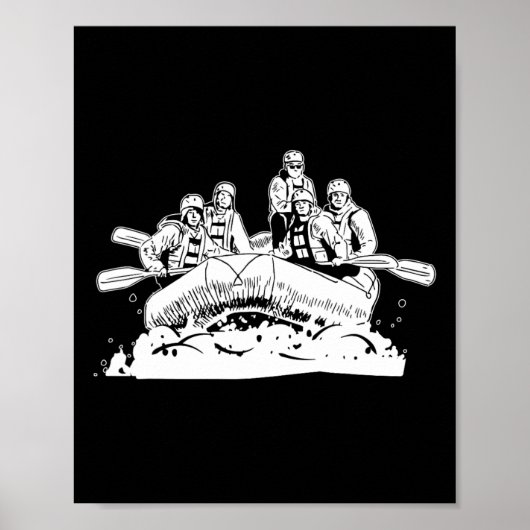 Poster Rafting - Bateau Raquette d'eau blanche (Devant)
