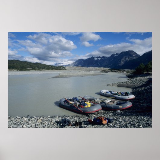 Poster Rafting de la rivière Alsek en aval (Devant)