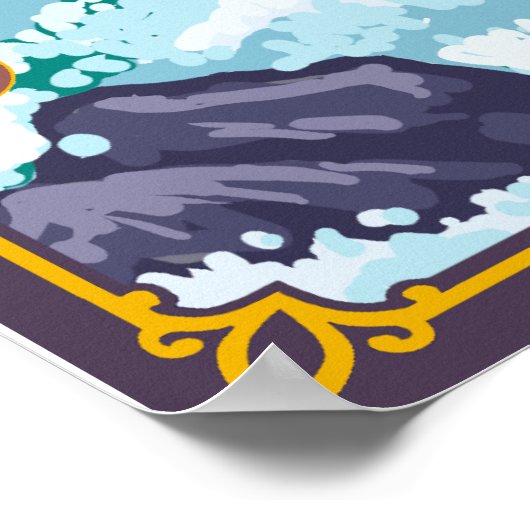 Poster Rafting en eau blanche - Clackamas, Oregon (Coin)