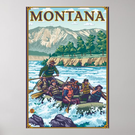 Poster Rafting en eau blanche - Montana (Devant)