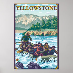 Poster Rafting en eau blanche - Parc national de Yellowst