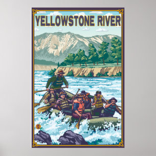 Poster Rafting en eau blanche - rivière Yellowstone, Mon