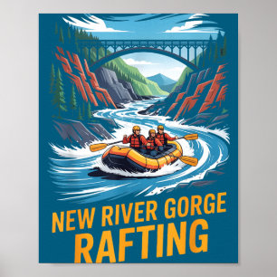Poster Rafting New River Gorge Kayak Eau Vive Extérieur W