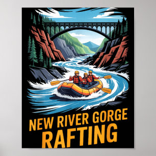 Poster Rafting New River Gorge Kayak Eaux Vives Extérieur