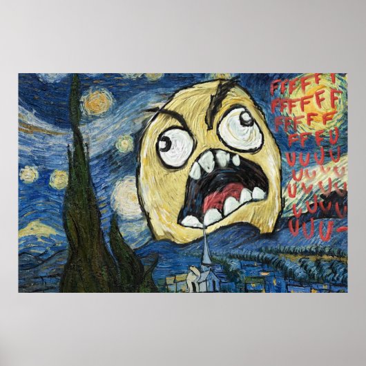 Poster Rage Face Mème Face Comique Classy Peinture (Devant)