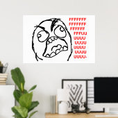 Poster rage face rage comique mème lol rofl (Bureau à domicile)