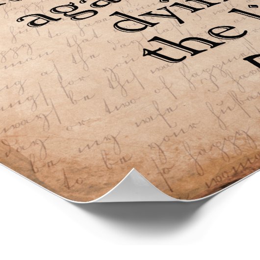 Poster Rage Rage — Dylan Thomas quote -art (Coin)