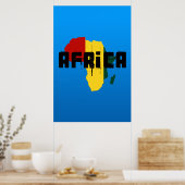 Poster Ragga Africa Reggae style carte de l'Afrique Poste (Cuisine)