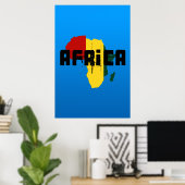 Poster Ragga Africa Reggae style carte de l'Afrique Poste (Bureau à domicile)