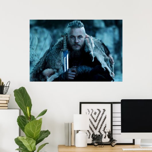 Poster Ragnar Lothbrok viking (Bureau à domicile)