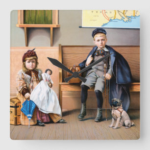 POSTER RAILROAD, 1898 VIERKANTE KLOK