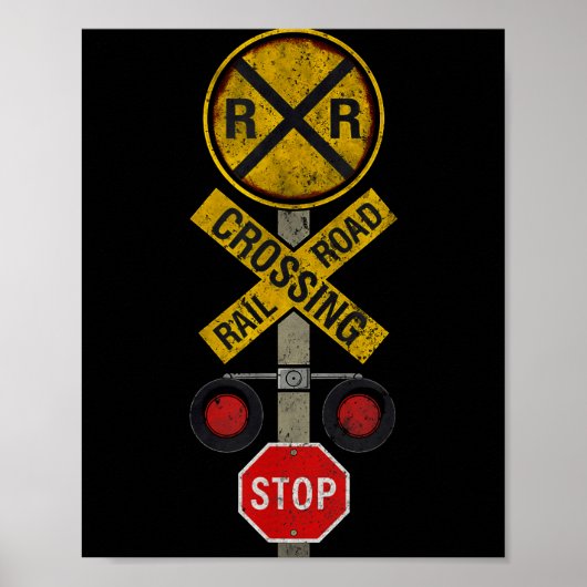 Poster Railroad Crossing Locomotive Model Train Lover Roa (Devant)