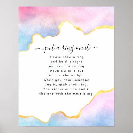 Poster Rainbow Agate Mets un anneau sur le jeu (Devant)