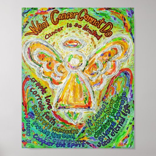 Poster Rainbow Angel Cancer Poème Poème Art Imprimer (Devant)