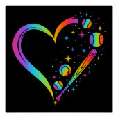 Poster Rainbow Baseball (Devant)