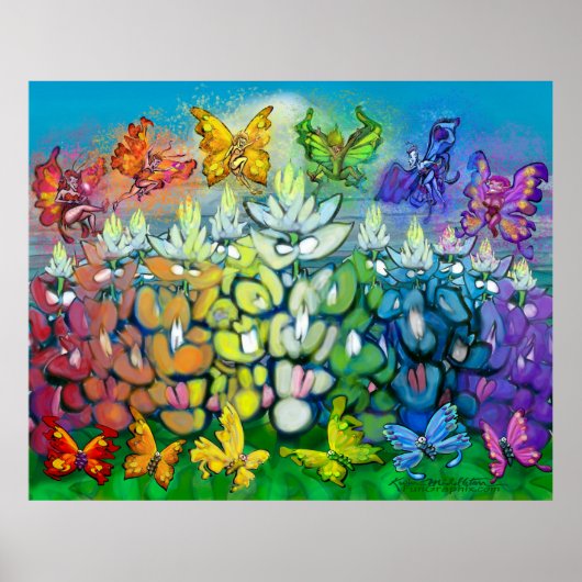 Poster Rainbow Bluebonnets (Devant)
