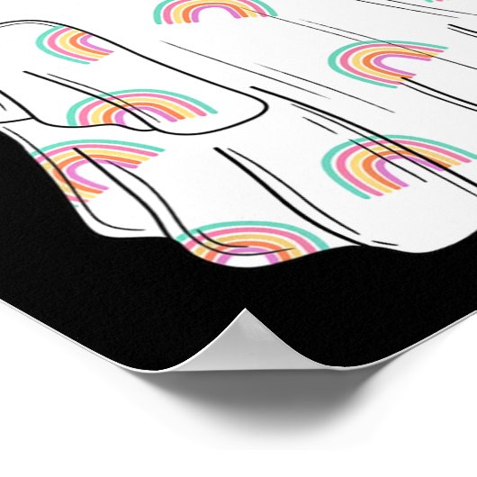 Poster Rainbow Boo Shamrock Ghost St Patrick's Day Éffray (Coin)