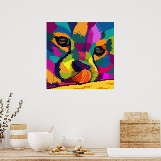 Poster Rainbow Cheetah (Cuisine)