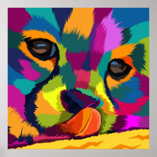 Poster Rainbow Cheetah